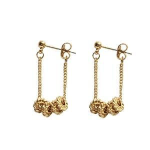 Four Rings Gold Dainty Earrings